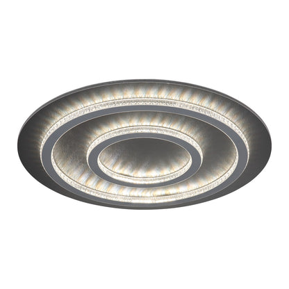 Grande lampada a soffitto in metallo nero con LED