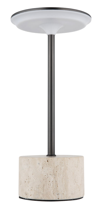 Lampada da tavolo LED in travertino grigio d'atmosfera – immagine 1