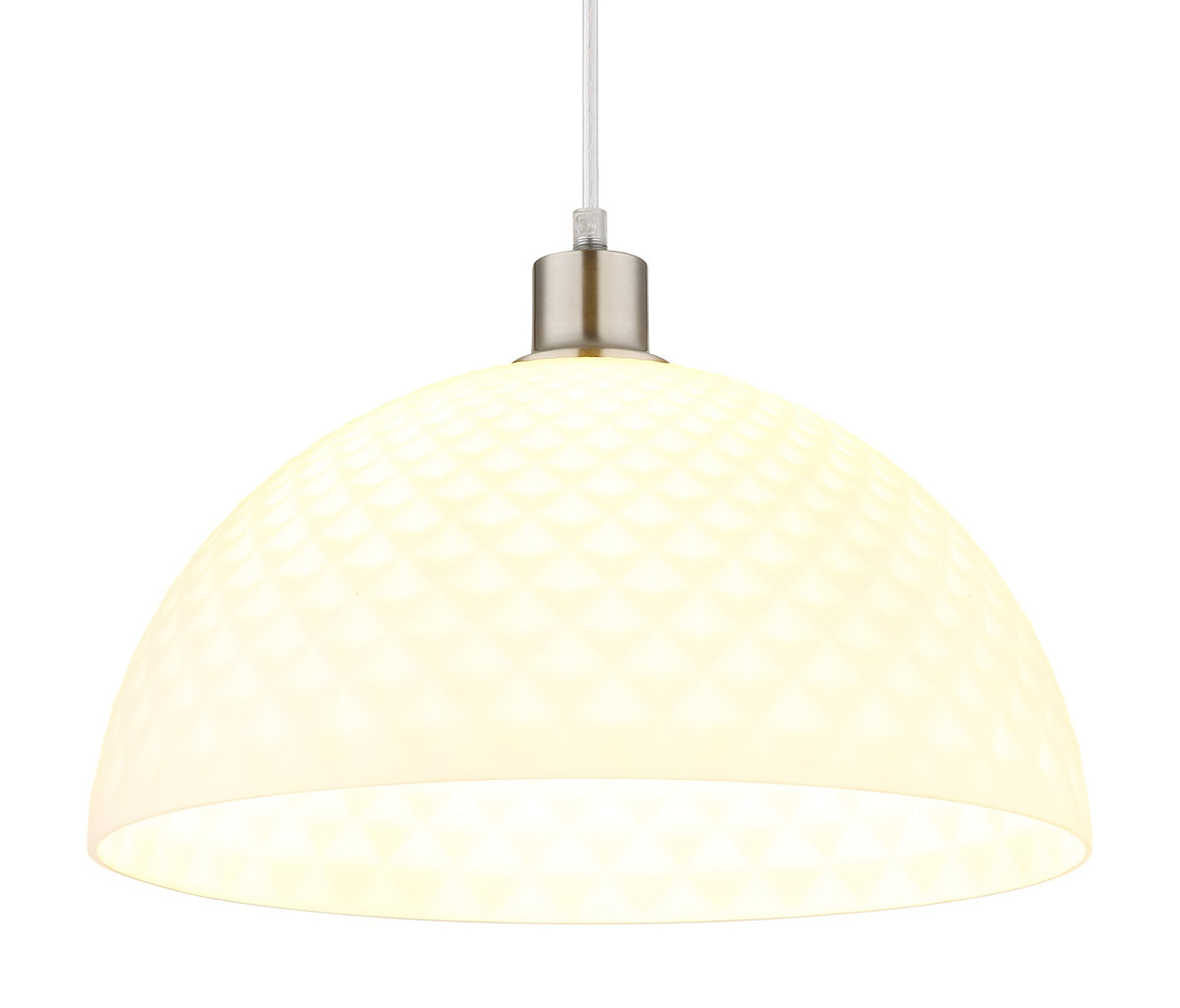 Lampada a sospensione moderna in vetro color nichel – immagine 2