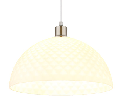 Lampada a sospensione moderna in vetro color nichel – immagine 2