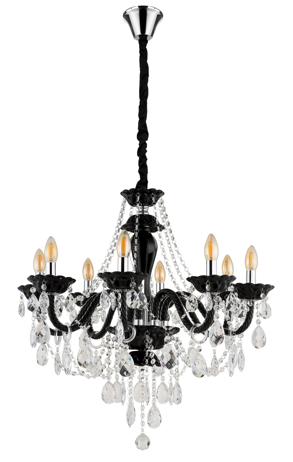 Candelabro de cristal cromado elegante – imagem 1