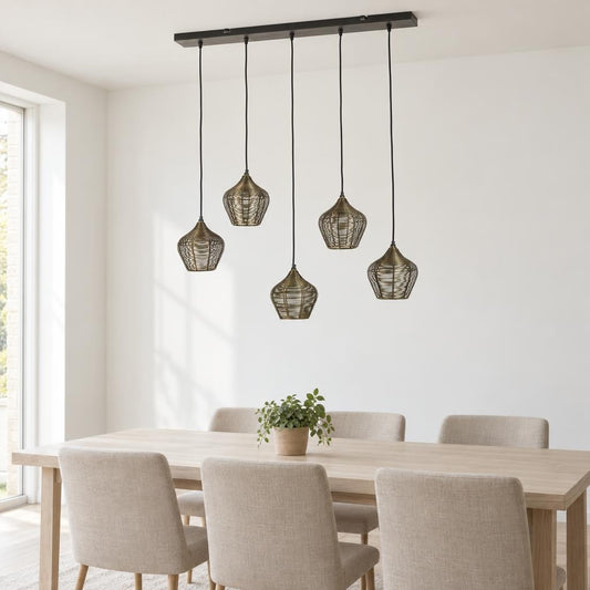 Light & Living Alvaro zlatna viseća lampa – ambijentalna fotografija
