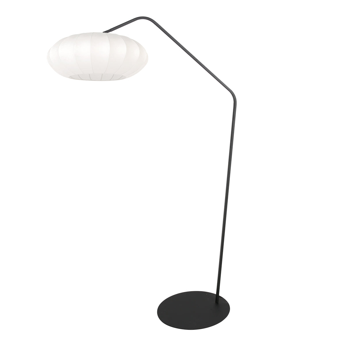 Черна дъгова подова лампа с текстилен абажур Anne Lighting ZigZag – изображение 1