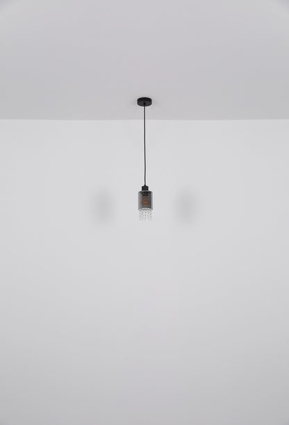 Lampadario a 3 luci in vetro nero elegante – immagine 5