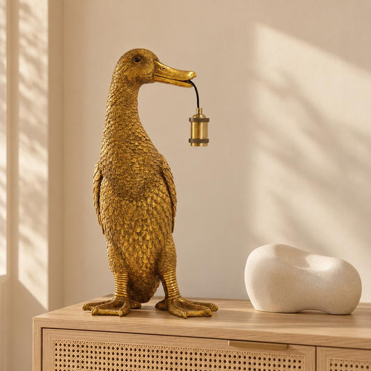 Modern bordslampa Duck i brons från Light & Living – miljöbild