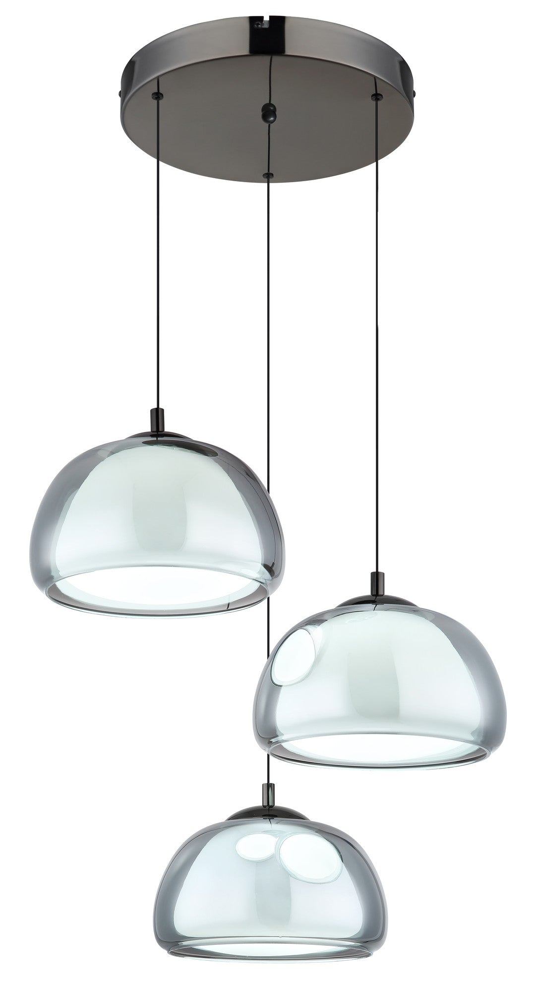 Lampadario LED in vetro gunmetal di medie dimensioni – immagine 4
