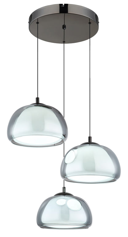 Lampadario LED in vetro gunmetal di medie dimensioni – immagine 4