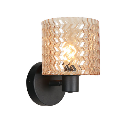 zwarte-wandlamp-met-amberkleurige-glazen-kap-mexlite-ocre-variant-image1