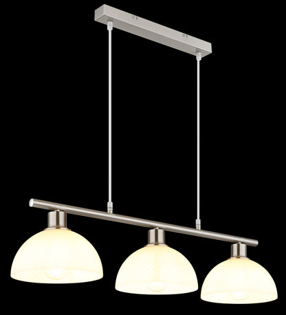 Lampadario a tre luci in vetro color nichel charmante – immagine 4