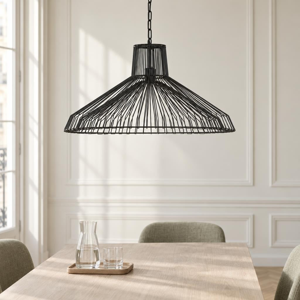 Light & Living Kasper fekete, rusztikus függőlámpa – hangulatkép