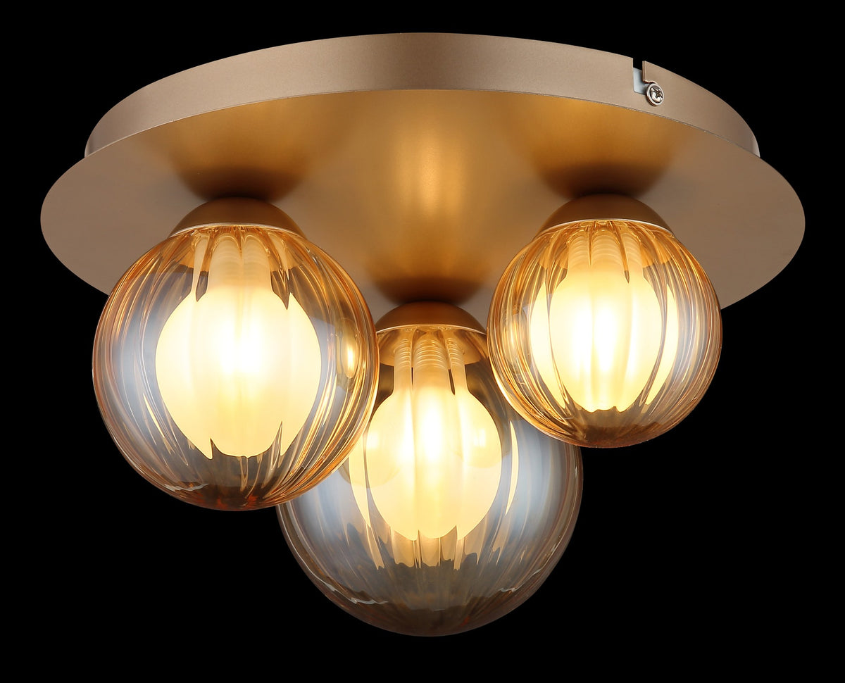 Lustre de têmpora em cor cappuccino luxo com 3 luzes – imagem 3