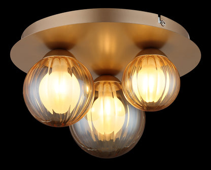 Lustre de têmpora em cor cappuccino luxo com 3 luzes – imagem 3