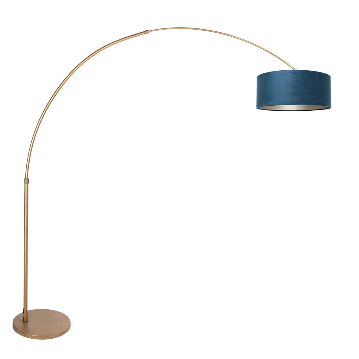bronskleurige-klassieke-booglamp-blauwe-kap-steinhauer-sparkled-light-main-image