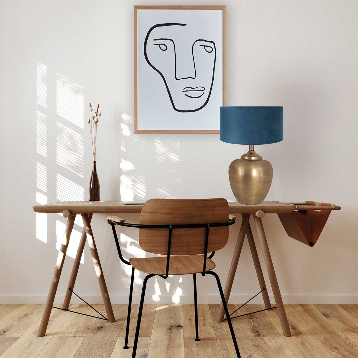 bronzen-schemerlamp-vaas-met-blauwe-kap-steinhauer-brass-variant-image2