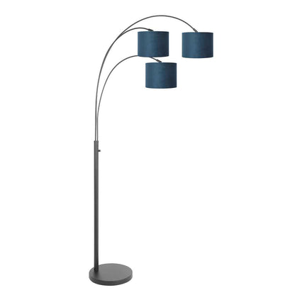 zwarte-booglamp-met-blauwe-kappen-steinhauer-sparkled-light-main-image