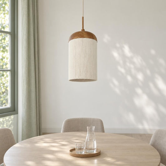 Light & Living Dania hanglamp naturel/beige van katoendraad – sfeerbeeld