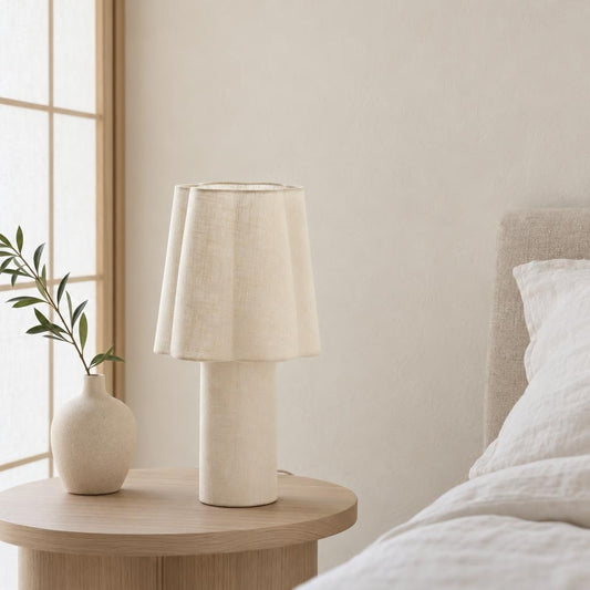 Light & Living Musaby natúr textil asztali lámpa – hangulatkép