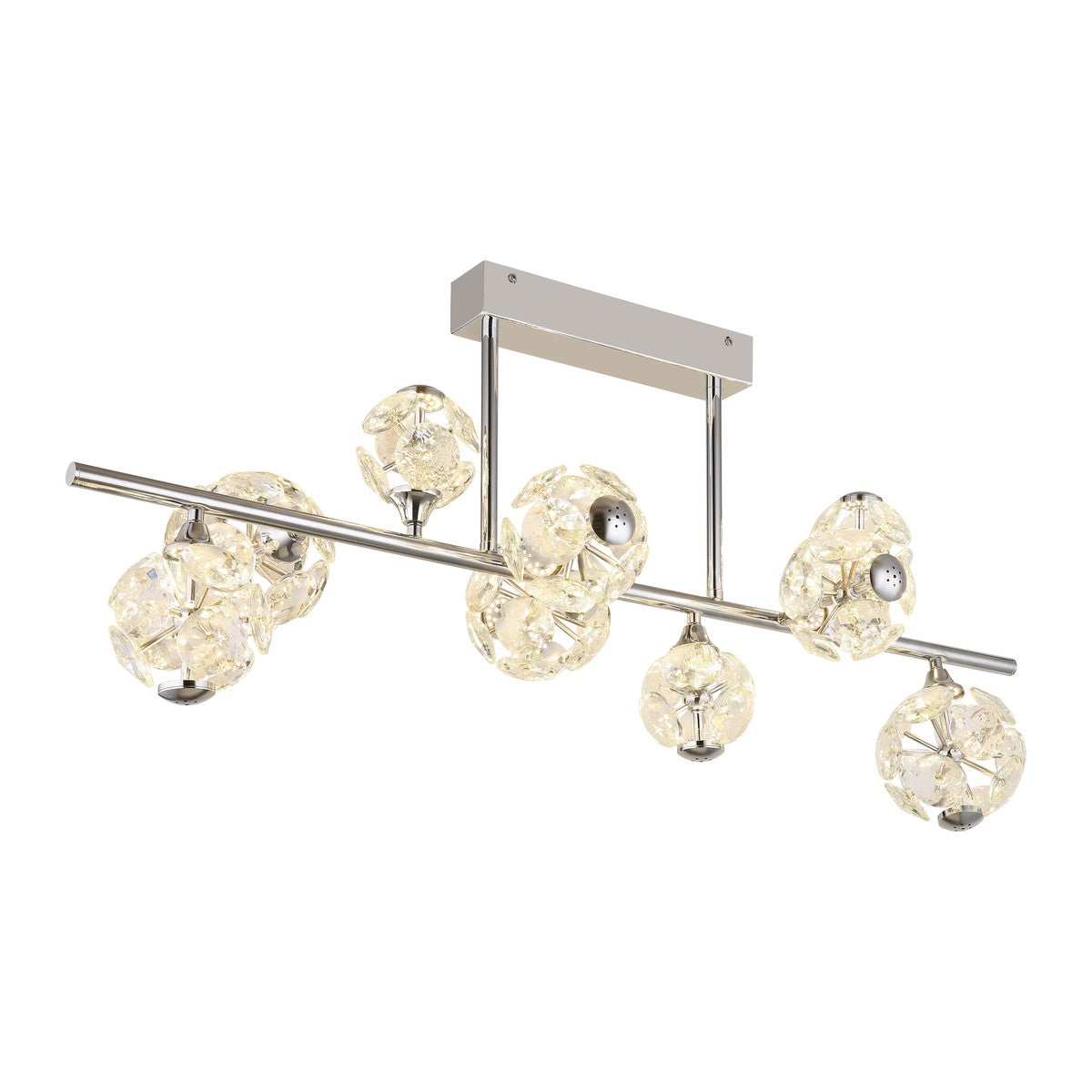 Lampada da soffitto LED in cristallo cromato elegante