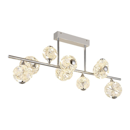 Lampada da soffitto LED in cristallo cromato elegante