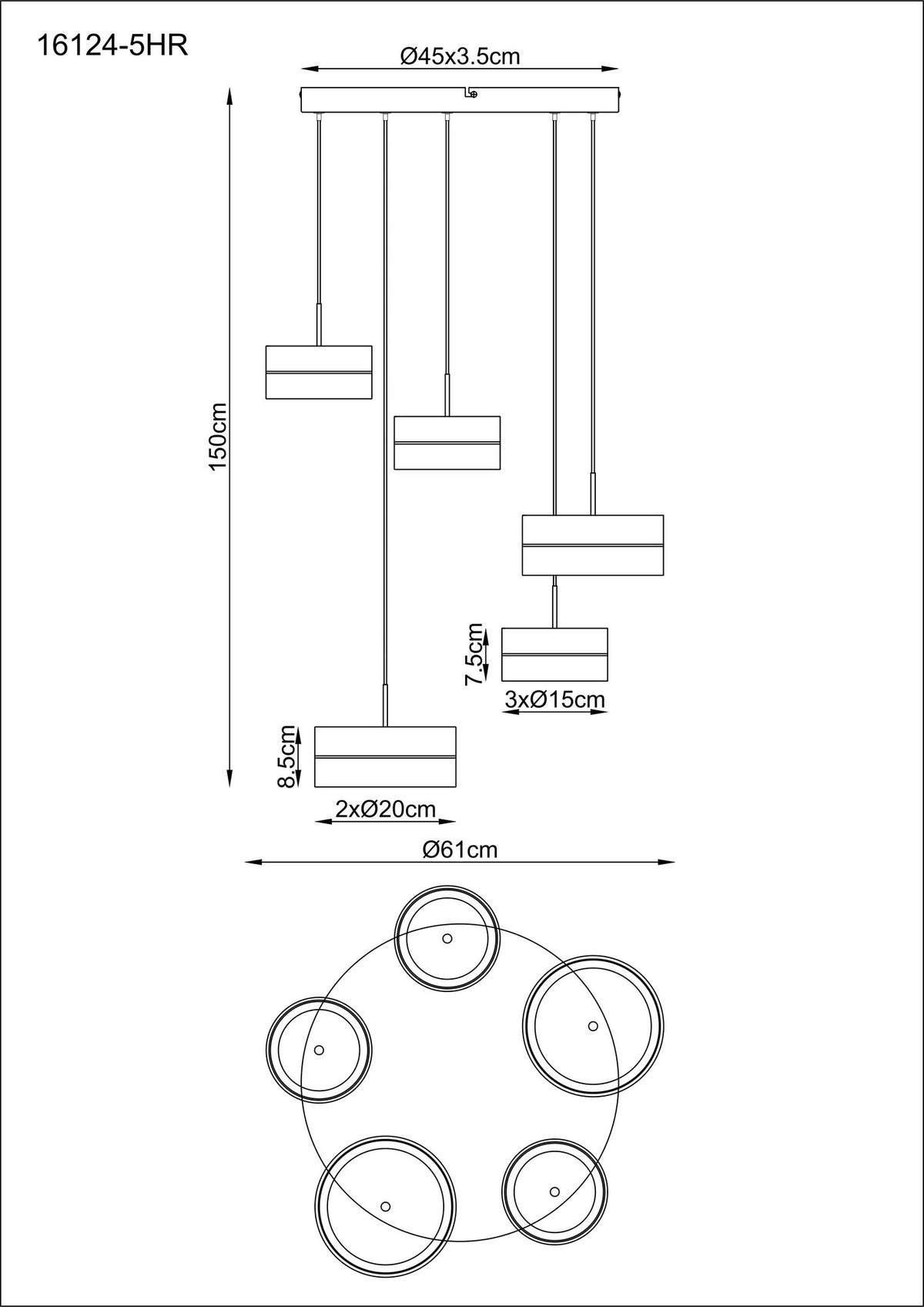 Lampada a sospensione LED di medie dimensioni color caffè – immagine 6