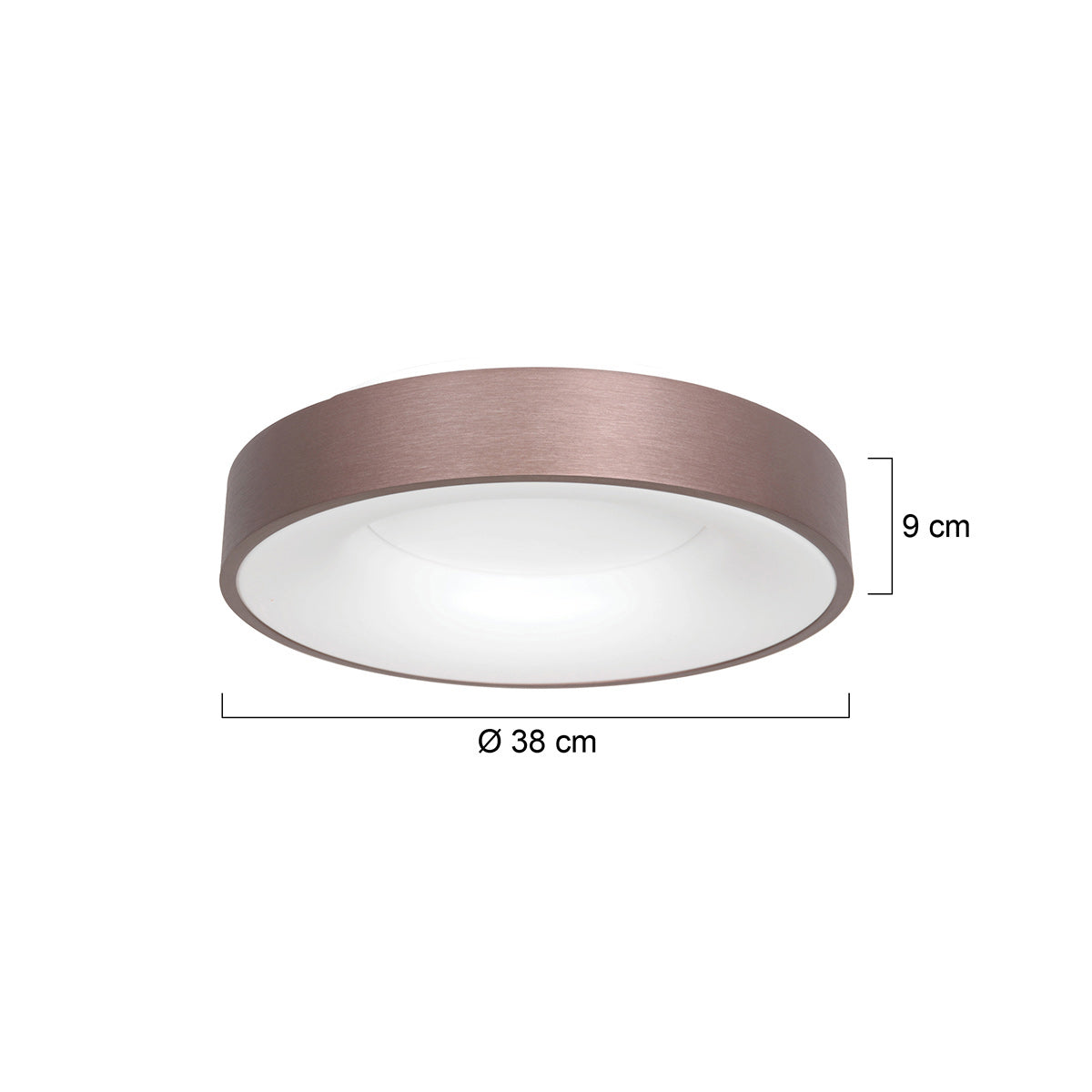 Бронзова LED плафониера Steinhauer Ringlede – чертеж с размери