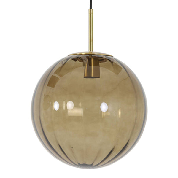 Retro rookglazen hanglamp goud Light & Living Magdala
