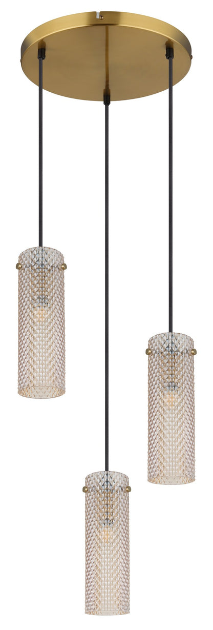 Piccola lampada a sospensione dorata a 3 luci – immagine 1