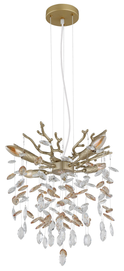 Pequeno lustre de cristal dourado – imagem 1