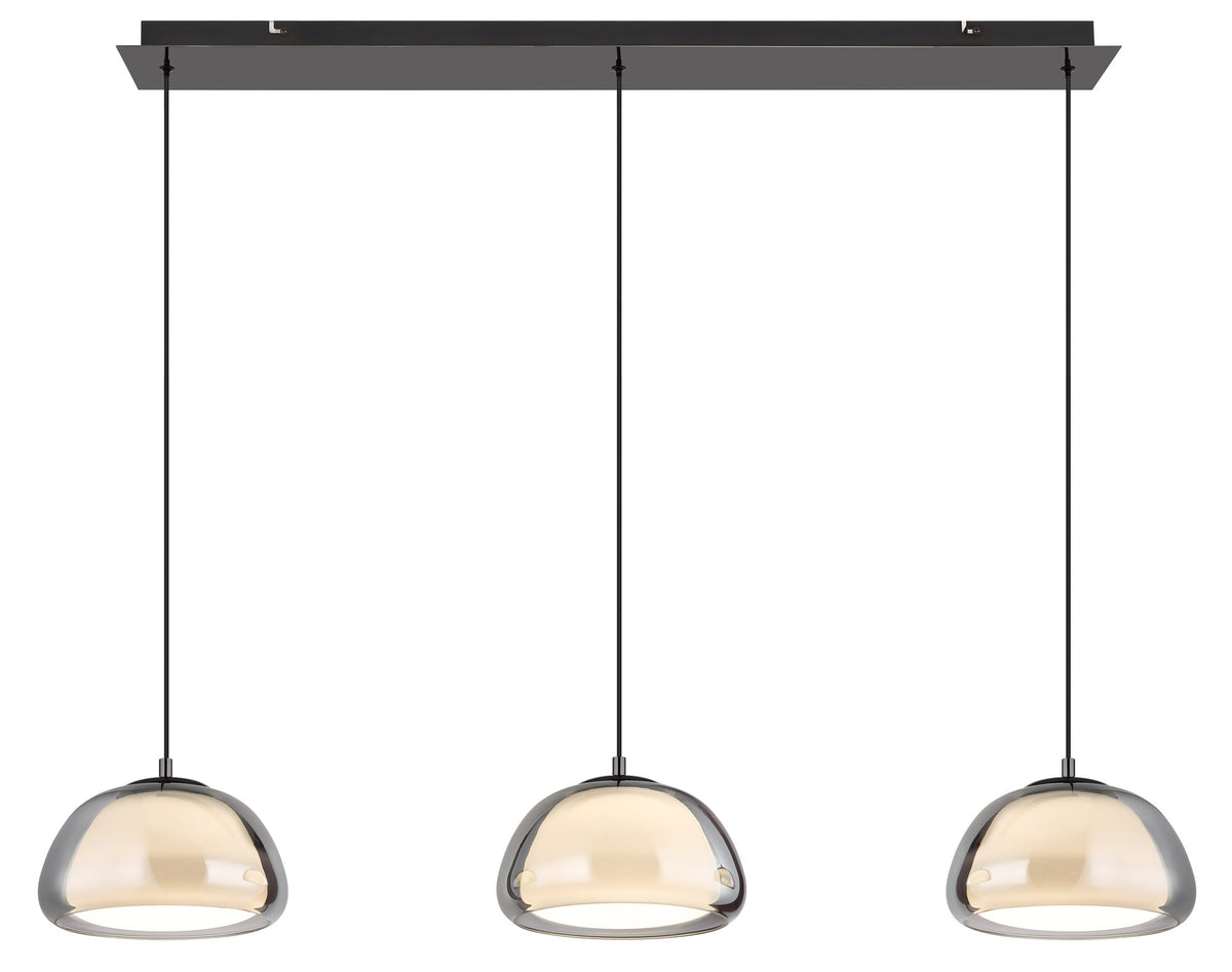 Grande lampadario LED in vetro gunmetal – immagine 2