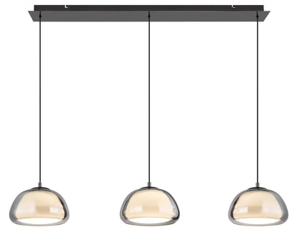 Grande lampadario LED in vetro gunmetal – immagine 2