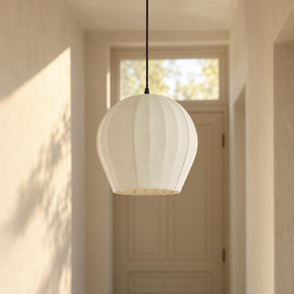 Naturel stoffen hanglamp Light & Living Zagori – sfeerbeeld
