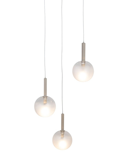 Lampada a sospensione a 3 luci in vetro color sabbia naturale It's About RoMi Murano – immagine 1