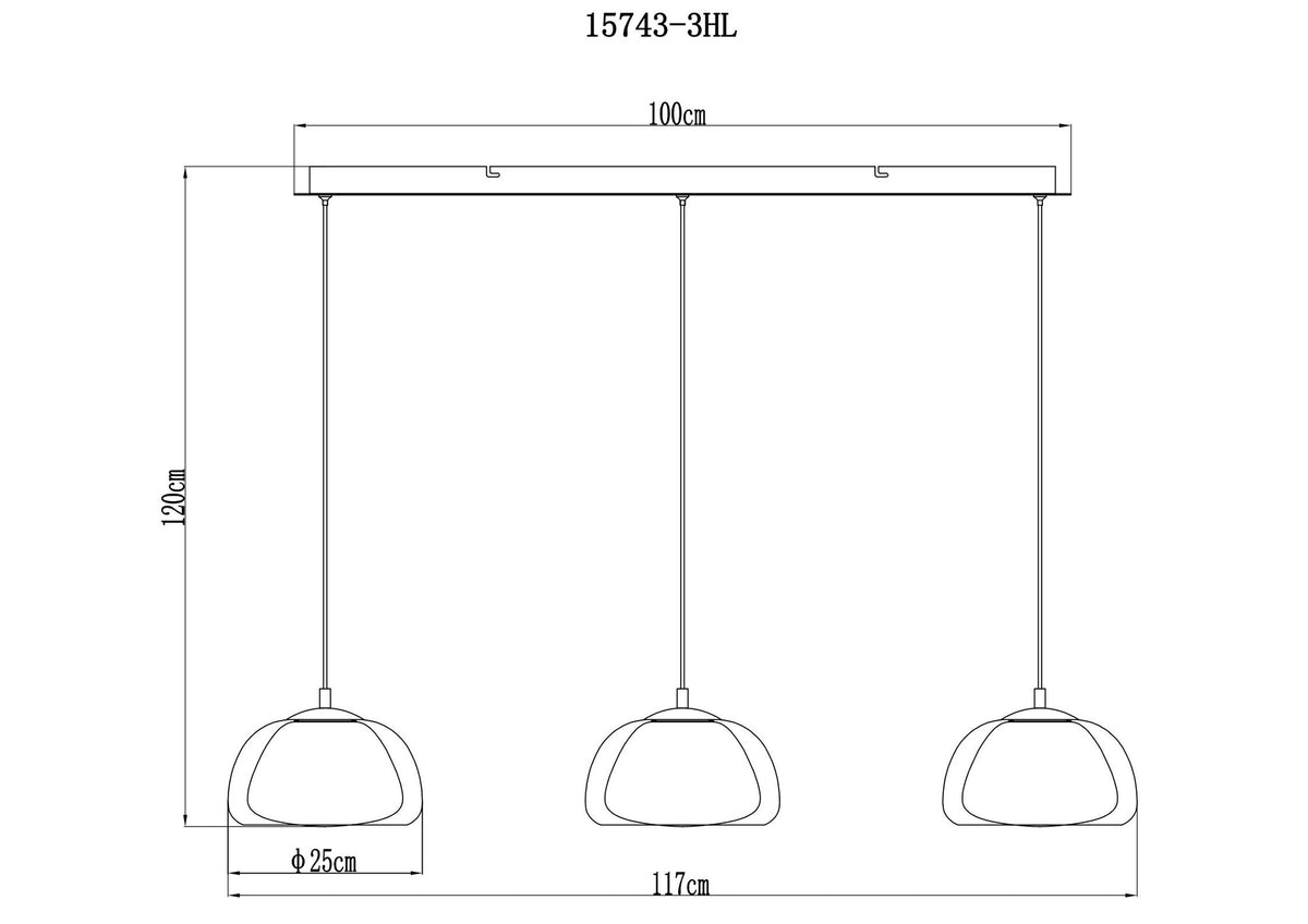 Grande lampadario LED in vetro gunmetal – immagine 8
