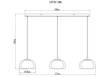Grande lampadario LED in vetro gunmetal – immagine 8