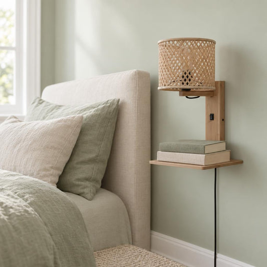 Vägglampa bambu GOOD&MOJO Java – miljöbild