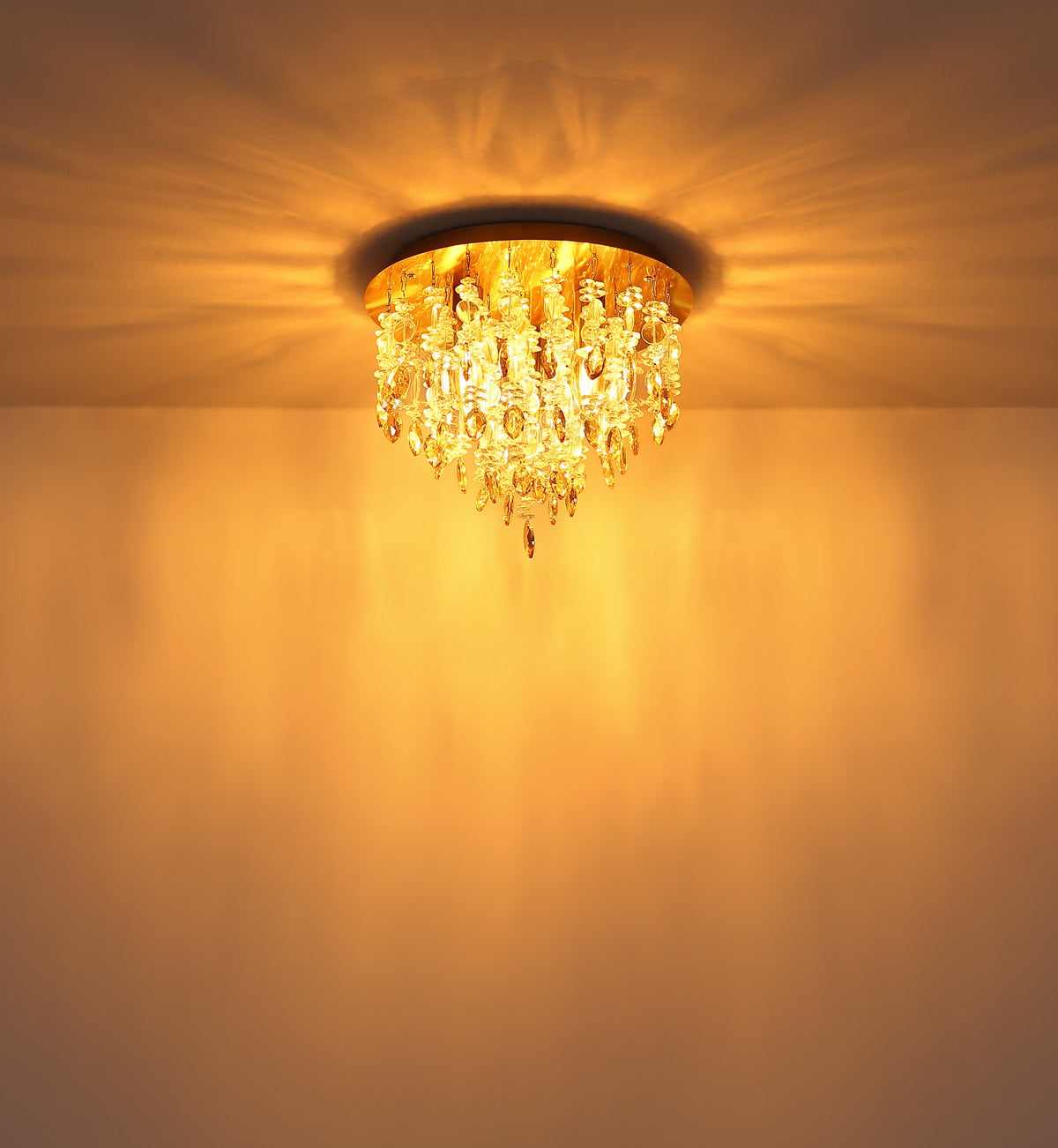 Luminária de teto metálica dourada com 3 luzes – imagem 4