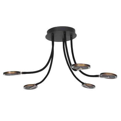 Steinhauer Turound 5-Light Black LED Ceiling Light