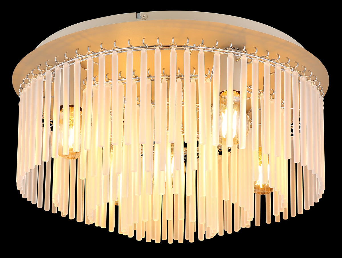 Grande lampada da soffitto a 5 luci color sabbia – immagine 2