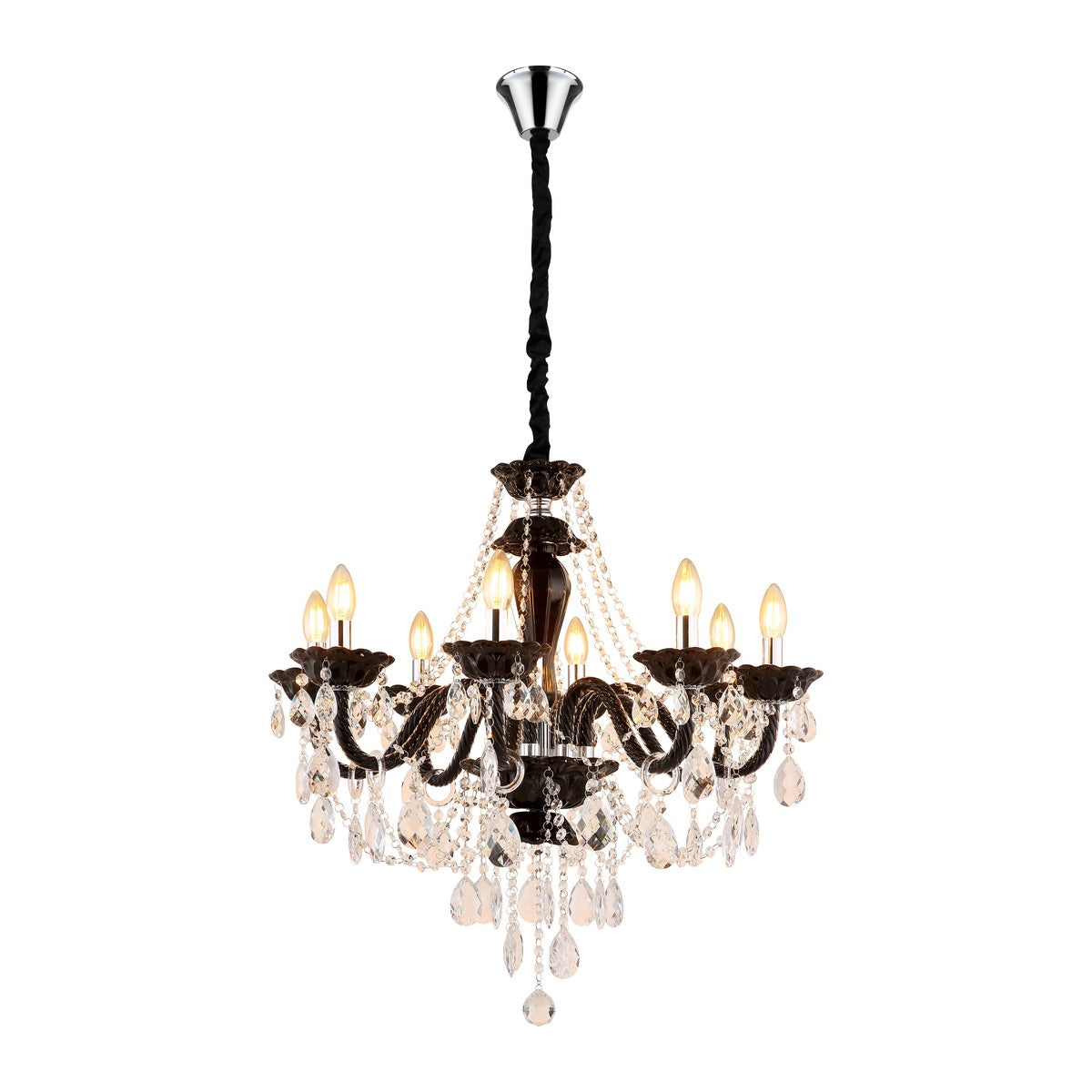 Candelabro de cristal cromado elegante