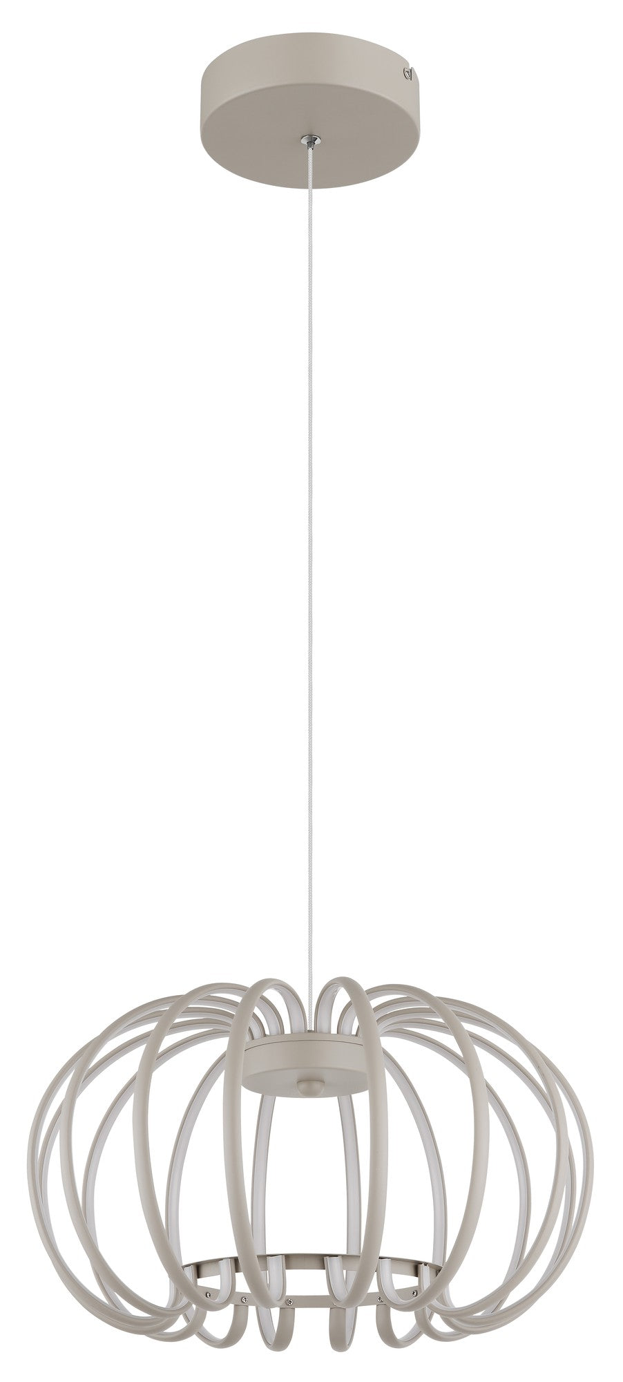 Lampada a sospensione LED metallica color sabbia moderna – immagine 1