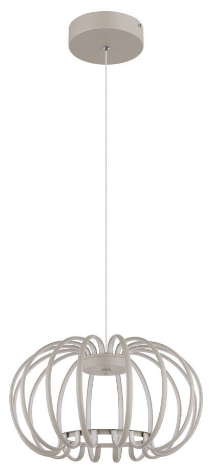 Lampada a sospensione LED metallica color sabbia moderna – immagine 1