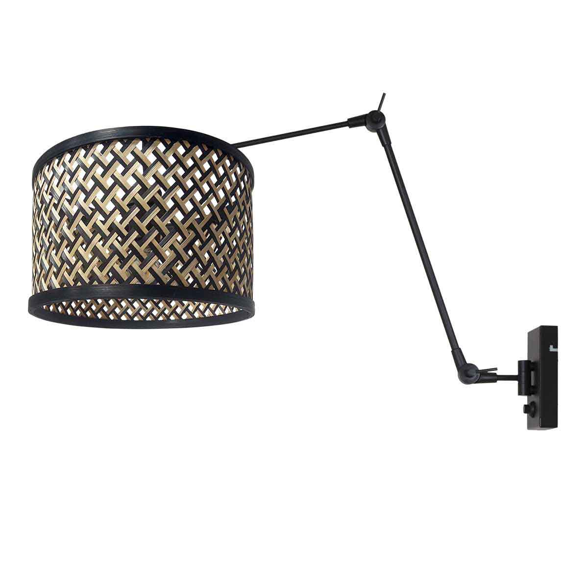 moderne-zwarte-wandlamp-met-rieten-kap-steinhauer-prestige-chic-variant-image1
