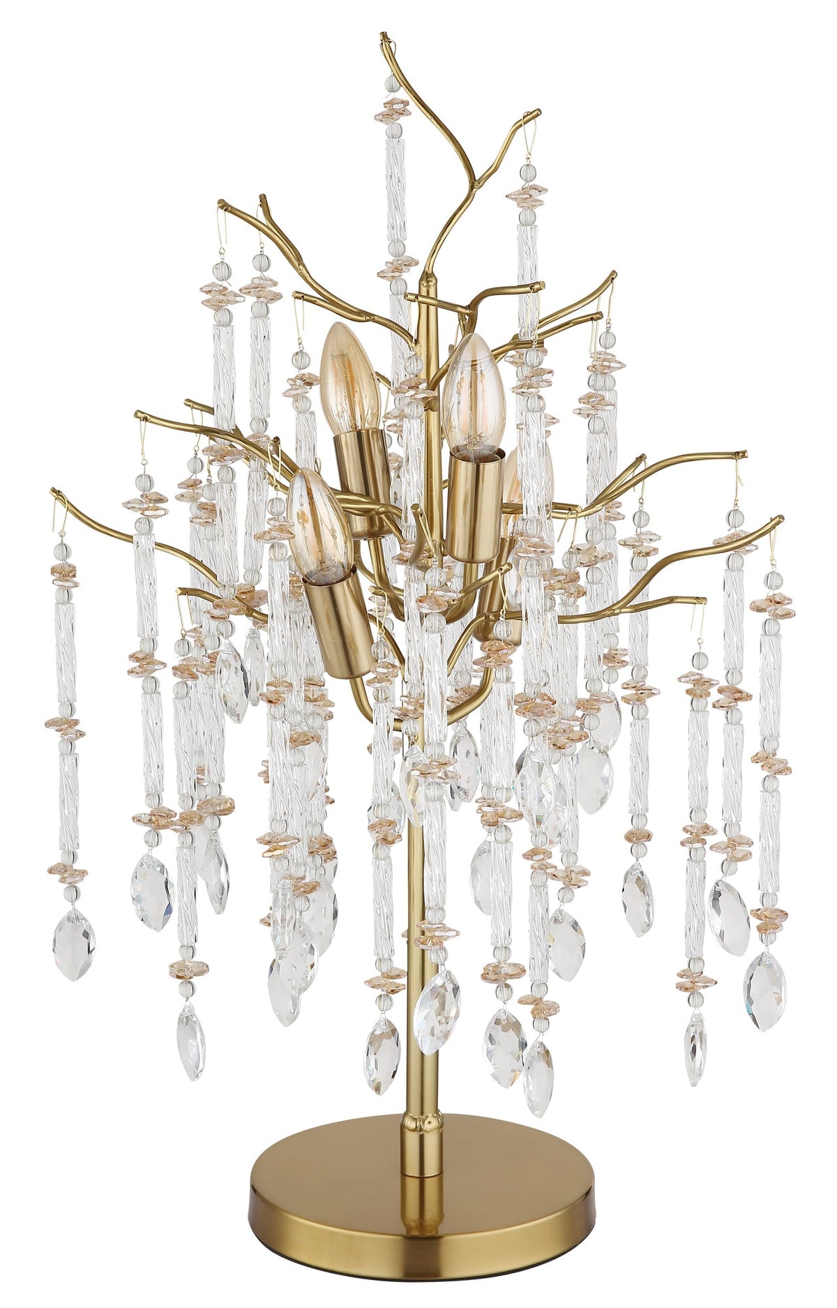 Lampada da tavolo sottile in cristallo dorato – immagine 1