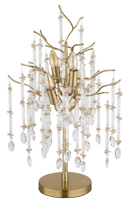 Lampada da tavolo sottile in cristallo dorato – immagine 1