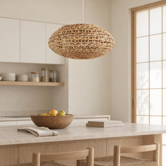 Light & Living Tripoli hanglamp van rotan – sfeerbeeld