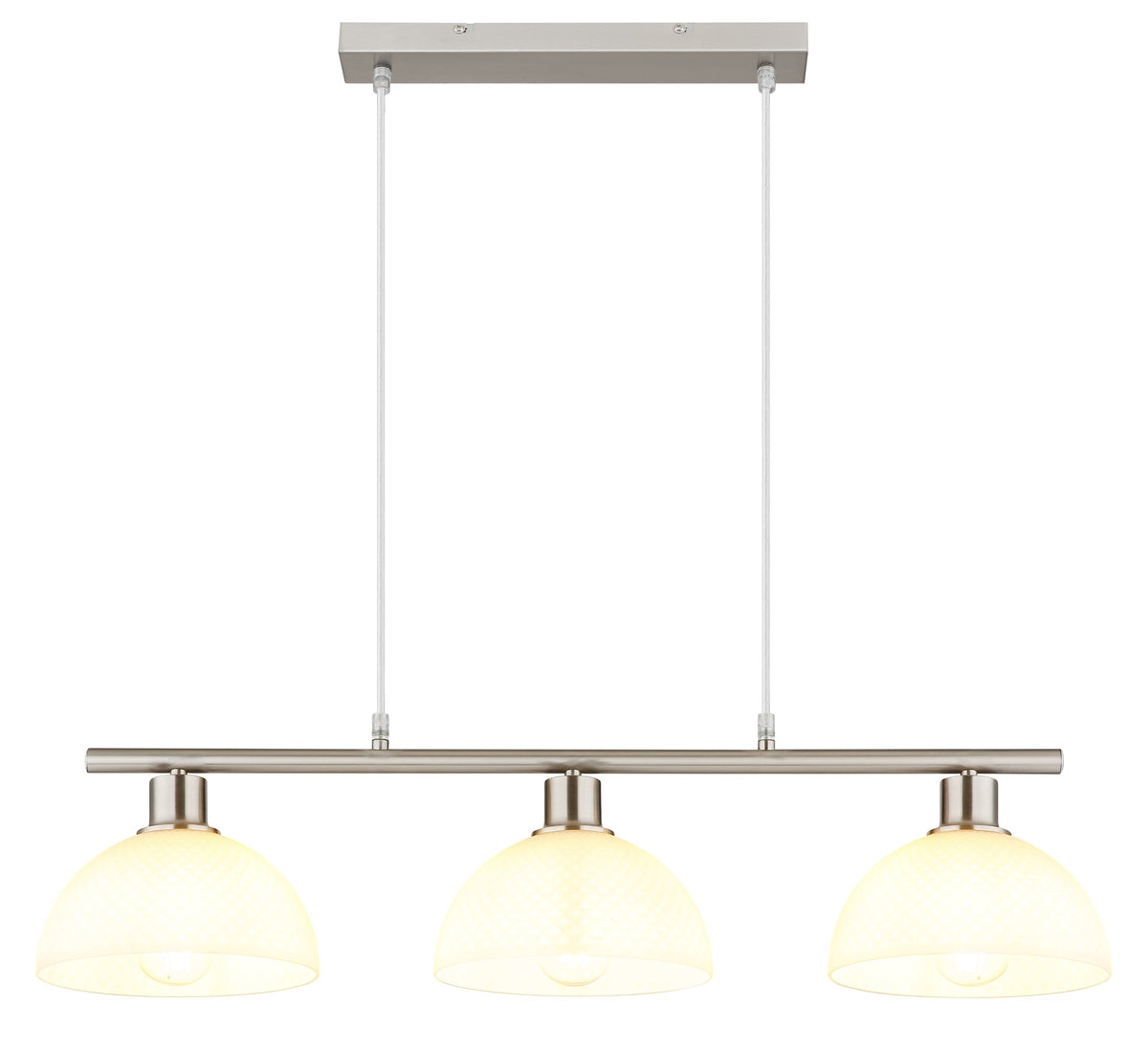 Lampadario a tre luci in vetro color nichel charmante – immagine 2
