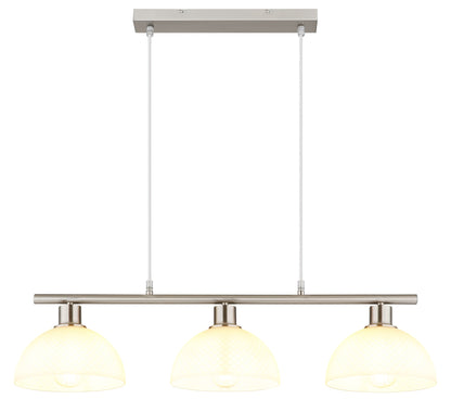 Lampadario a tre luci in vetro color nichel charmante – immagine 2