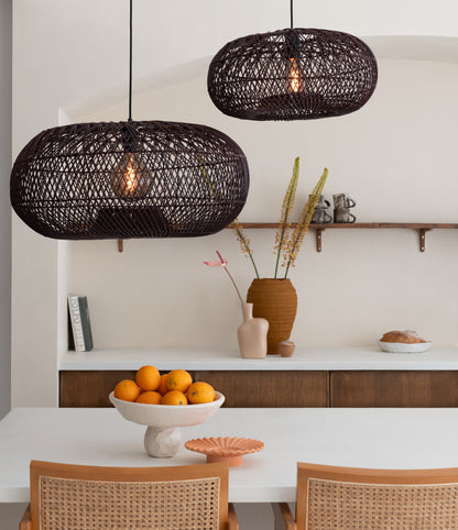 Bordeauxrode rotan hanglamp met vlechtwerk GOOD&MOJO Arizona – afbeelding 4