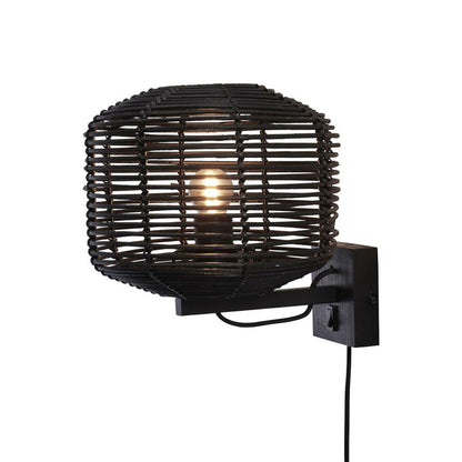 wandlamp-rond-bohemian-zwart-rotan-good-mojo-tanami-main-image