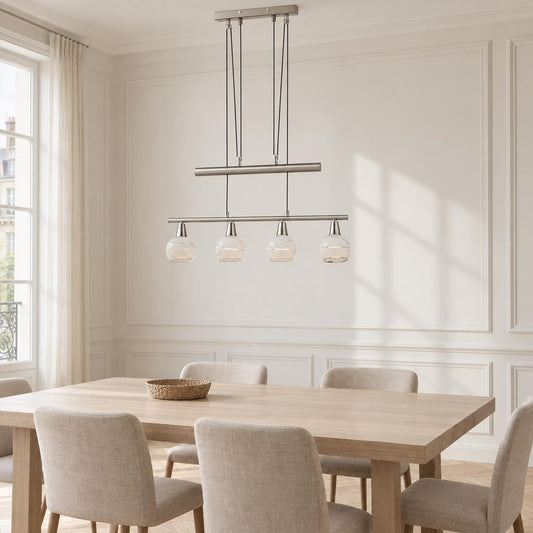 Globo Elliott 4-Light Pendant Lamp in Nickel – lifestyle image